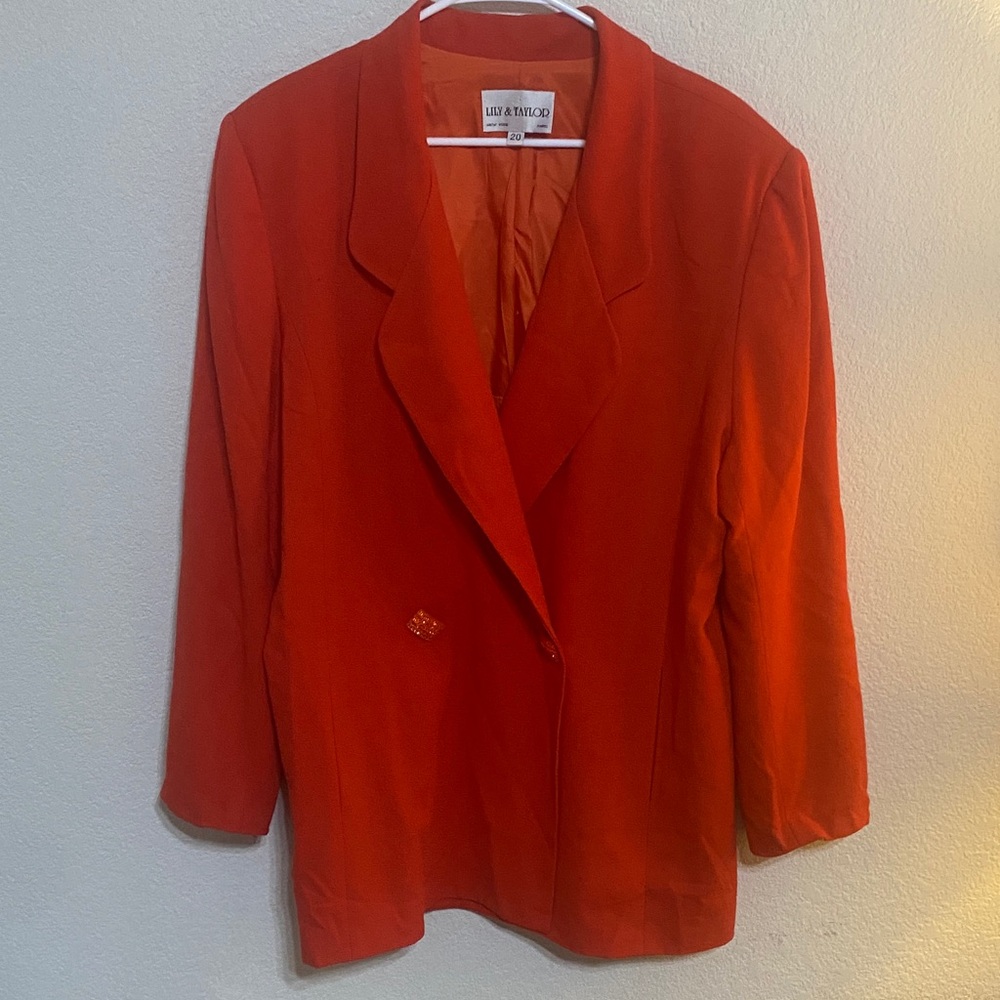 Bold Red Women's Blazer and Pant Set